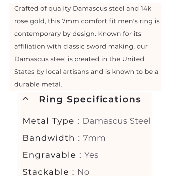 SHANE CO Stylish & Sophisticated Mens Wedding Band Damascus Steel 14K New in Box - Picture 8 of 9
